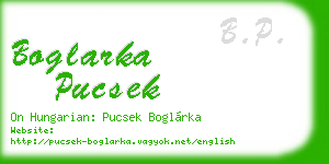 boglarka pucsek business card